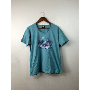 Vintage Womens Tennessee Shirt Green Top Wildflowers T-Shirt 1998 90s VTG Large